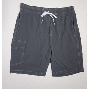 Silkworld Size 36 Gray Swim Trunks Cargo Pocket Board Shorts